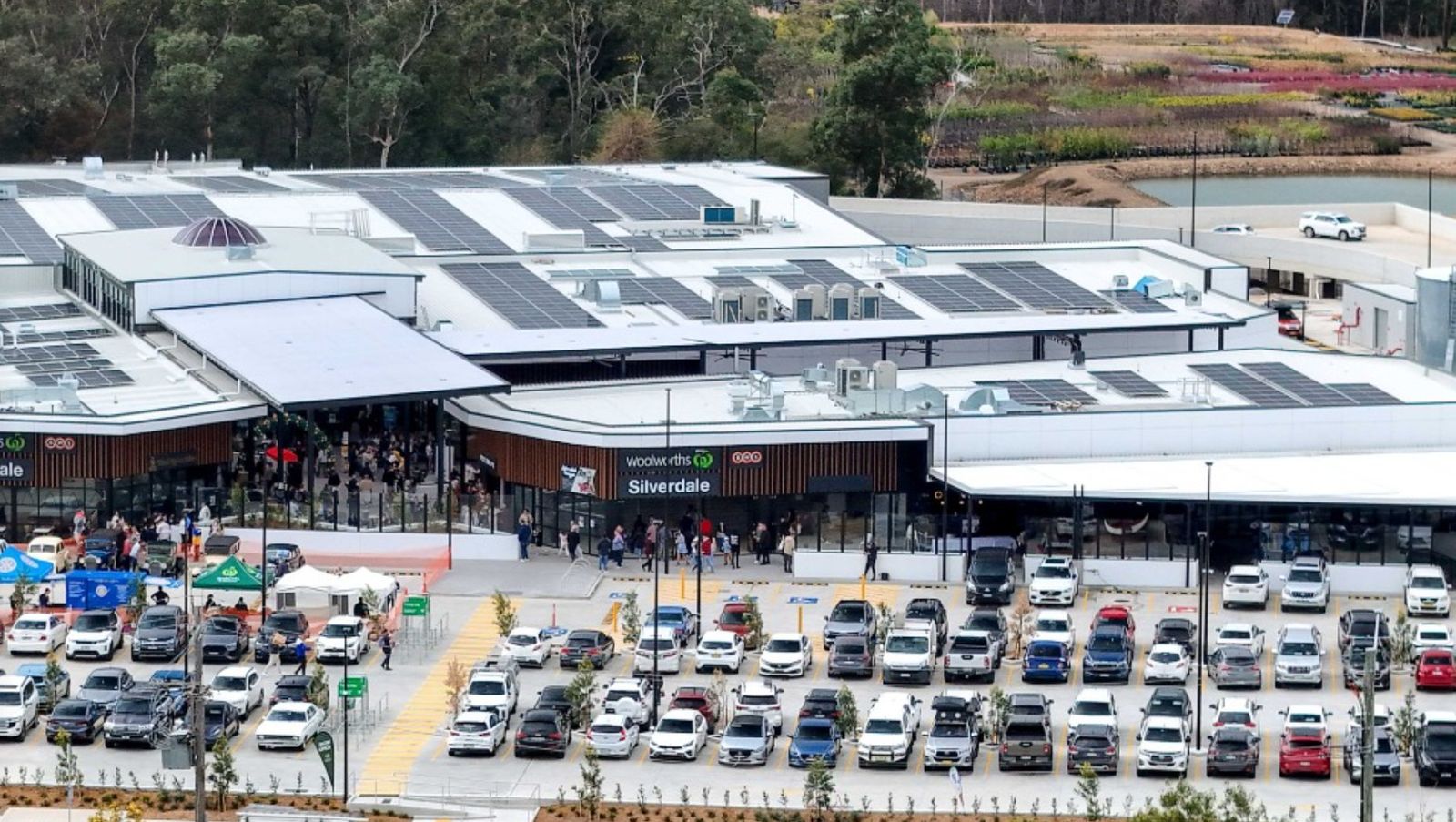 Aerial view of Silverdale Shopping Centre, managed by Progress